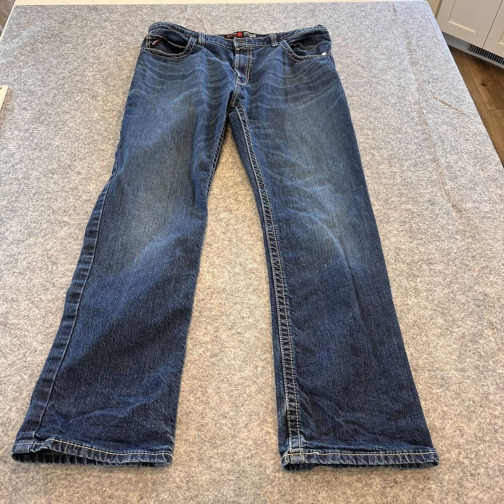 Ariat FR M4 Relaxed Boot Cut Jeans Mens 34x30 Blue Flame Resistant Work Denim